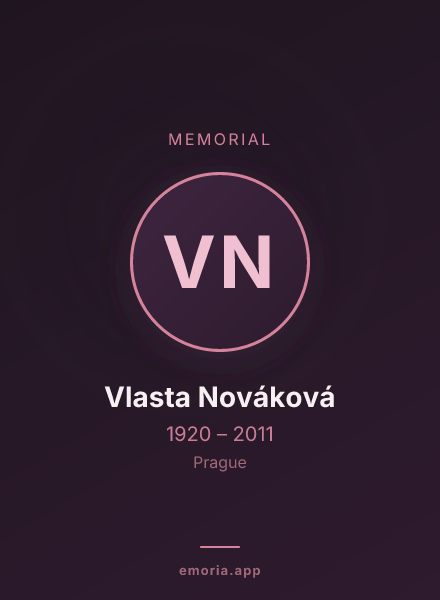 Memorial portrait of Vlasta Nováková