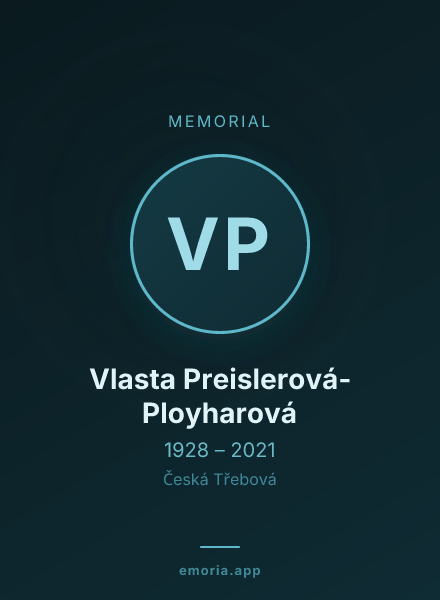 Memorial portrait of Vlasta Preislerová-Ployharová
