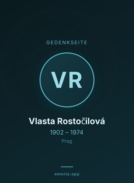 Gedenkportrait von Vlasta Rostočilová