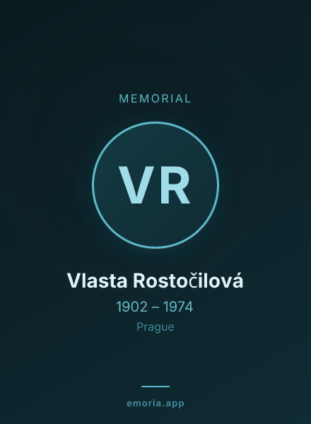 Memorial portrait of Vlasta Rostočilová