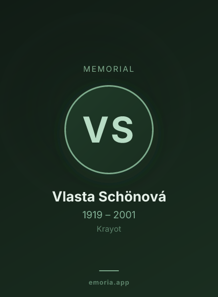 Memorial portrait of Vlasta Schönová
