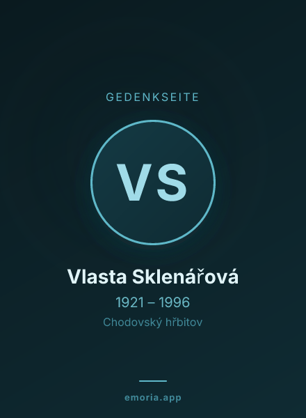 Gedenkportrait von Vlasta Sklenářová