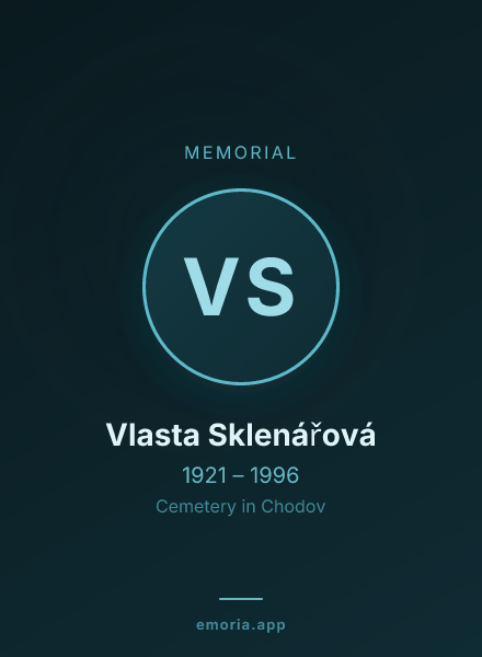 Memorial portrait of Vlasta Sklenářová