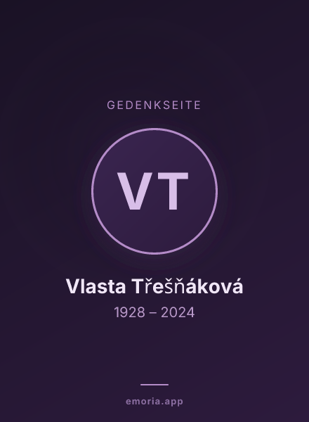 Gedenkportrait von Vlasta Třešňáková