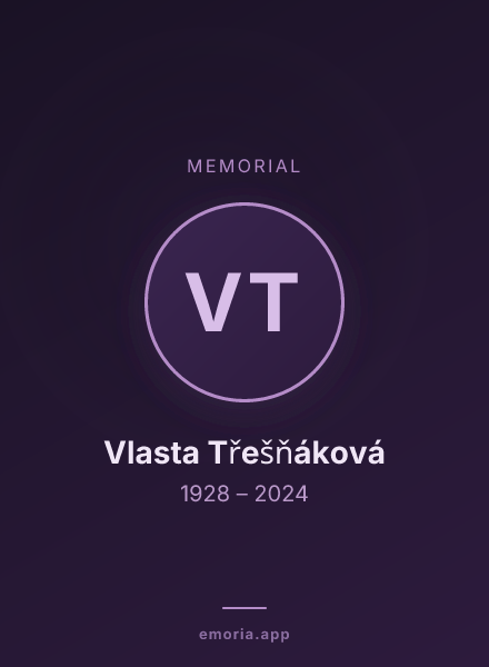 Memorial portrait of Vlasta Třešňáková