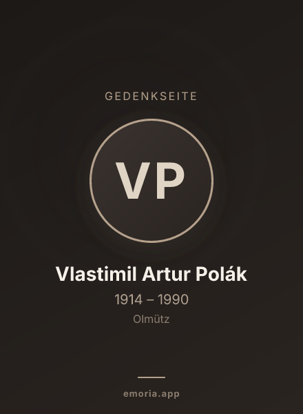 Gedenkportrait von Vlastimil Artur Polák