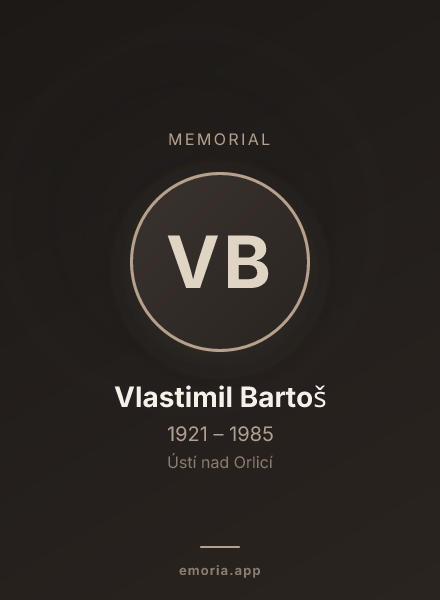 Memorial portrait of Vlastimil Bartoš