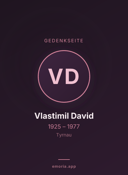 Gedenkportrait von Vlastimil David