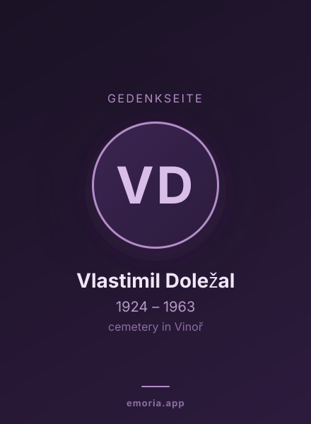 Gedenkportrait von Vlastimil Doležal