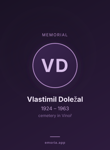 Memorial portrait of Vlastimil Doležal