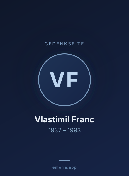 Gedenkportrait von Vlastimil Franc