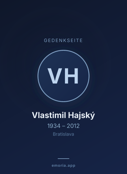 Gedenkportrait von Vlastimil Hajský