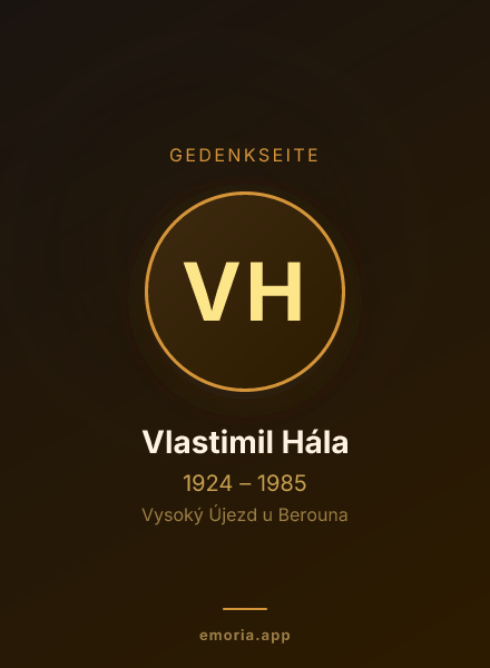 Gedenkportrait von Vlastimil Hála