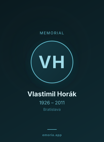 Memorial portrait of Vlastimil Horák