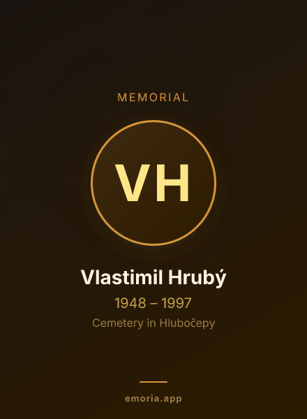Memorial portrait of Vlastimil Hrubý