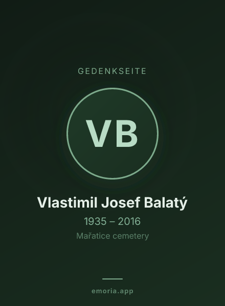 Gedenkportrait von Vlastimil Josef Balatý