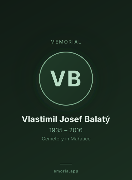 Memorial portrait of Vlastimil Josef Balatý