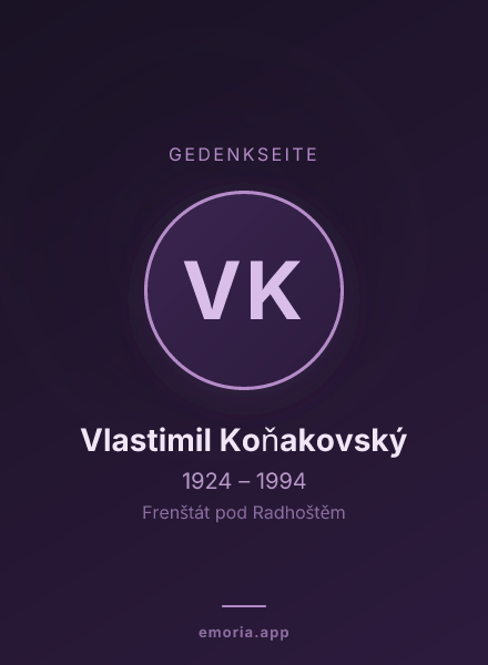 Gedenkportrait von Vlastimil Koňakovský