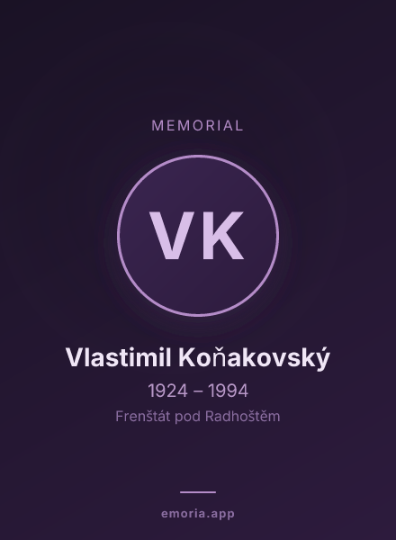 Memorial portrait of Vlastimil Koňakovský