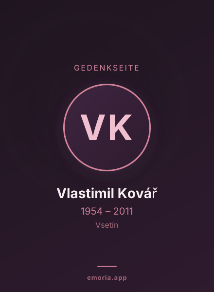 Gedenkportrait von Vlastimil Kovář
