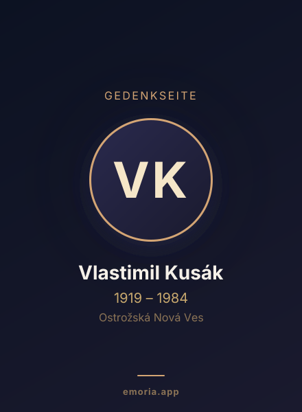 Gedenkportrait von Vlastimil Kusák
