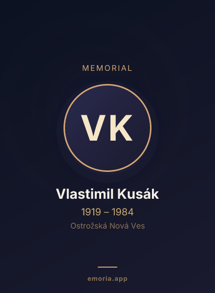 Memorial portrait of Vlastimil Kusák