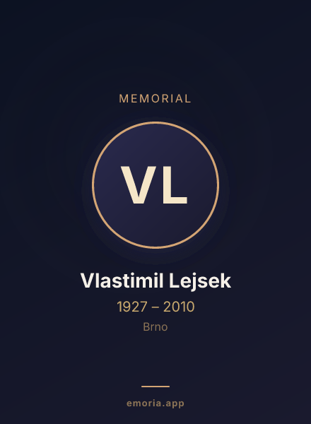 Memorial portrait of Vlastimil Lejsek