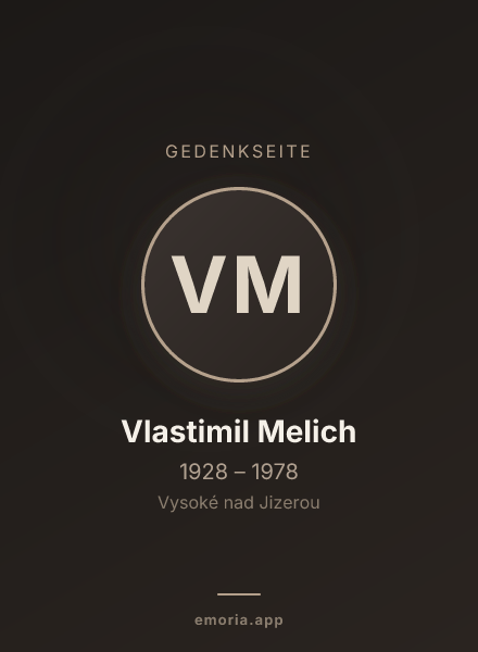 Gedenkportrait von Vlastimil Melich
