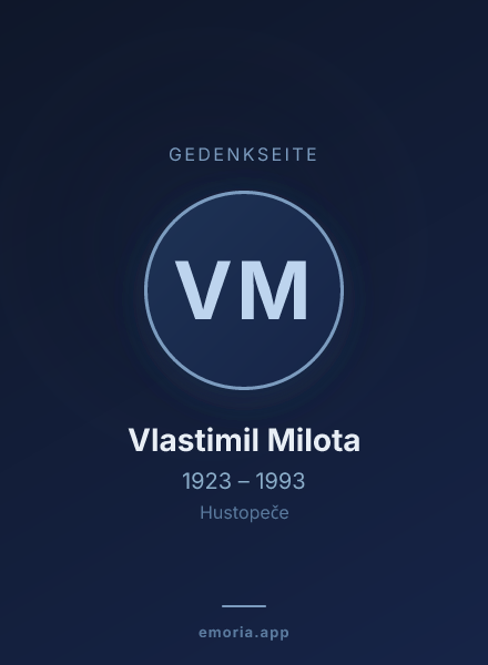 Gedenkportrait von Vlastimil Milota