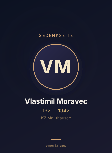 Gedenkportrait von Vlastimil Moravec