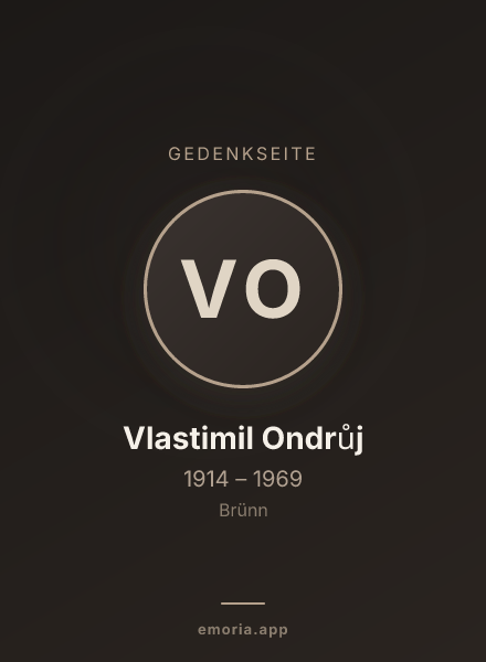 Gedenkportrait von Vlastimil Ondrůj