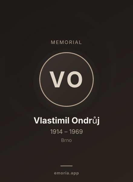 Memorial portrait of Vlastimil Ondrůj
