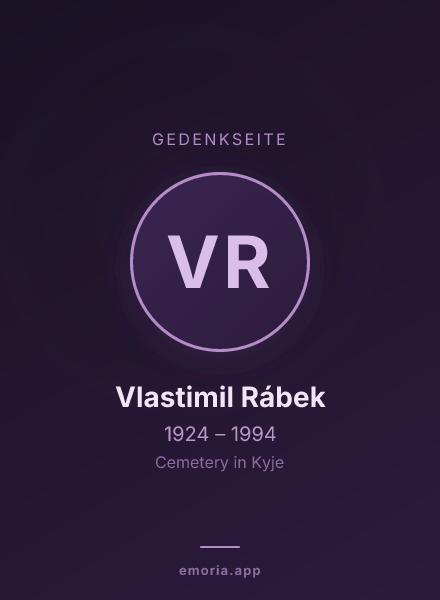 Gedenkportrait von Vlastimil Rábek