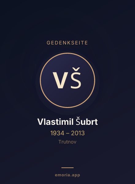 Gedenkportrait von Vlastimil Šubrt