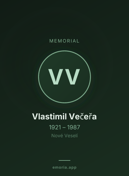 Memorial portrait of Vlastimil Večeřa