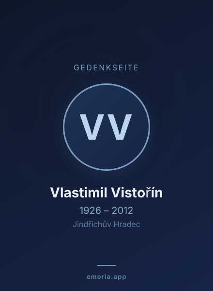 Gedenkportrait von Vlastimil Vistořín