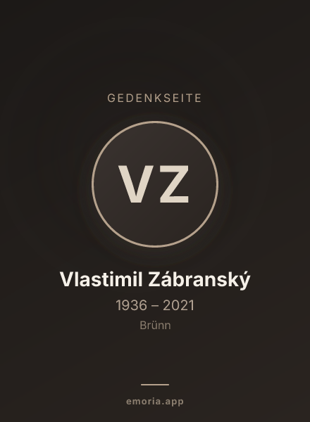 Gedenkportrait von Vlastimil Zábranský
