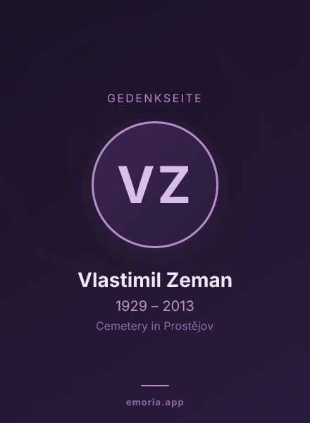 Gedenkportrait von Vlastimil Zeman