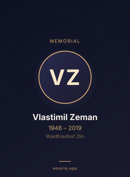 Memorial portrait of Vlastimil Zeman