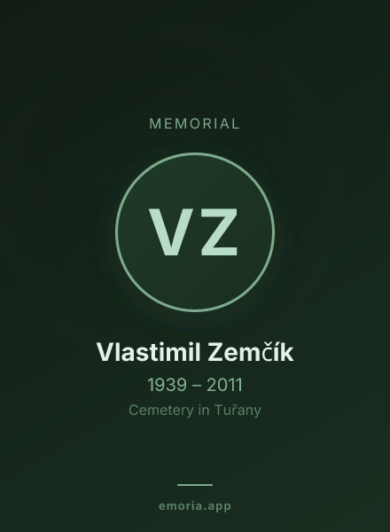 Memorial portrait of Vlastimil Zemčík