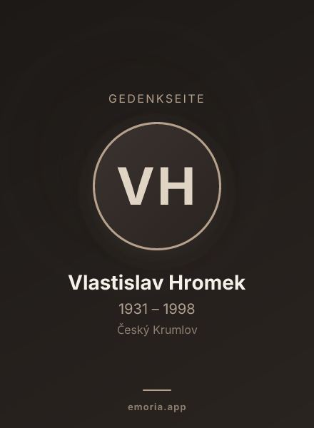 Gedenkportrait von Vlastislav Hromek