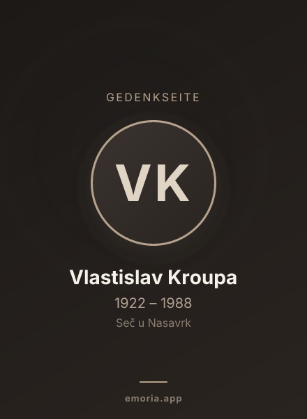 Gedenkportrait von Vlastislav Kroupa