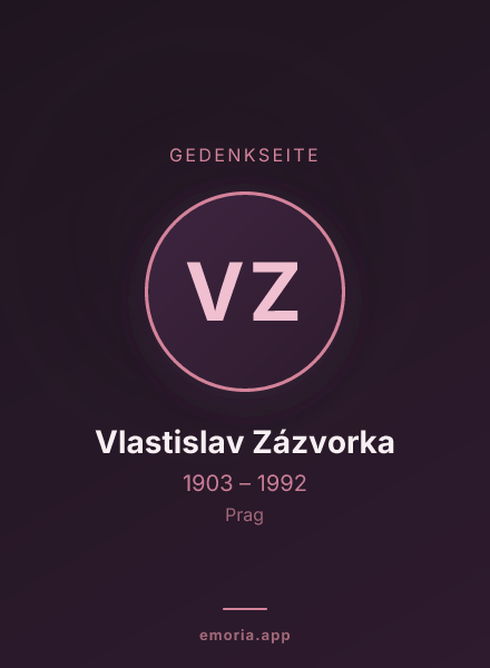 Gedenkportrait von Vlastislav Zázvorka