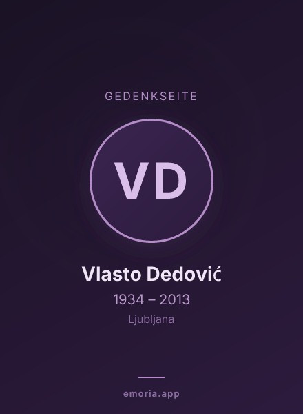 Gedenkportrait von Vlasto Dedović