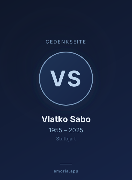 Gedenkportrait von Vlatko Sabo