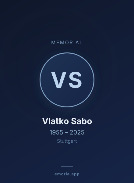 Memorial portrait of Vlatko Sabo
