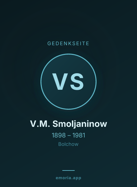 Gedenkportrait von V.M. Smoljaninow