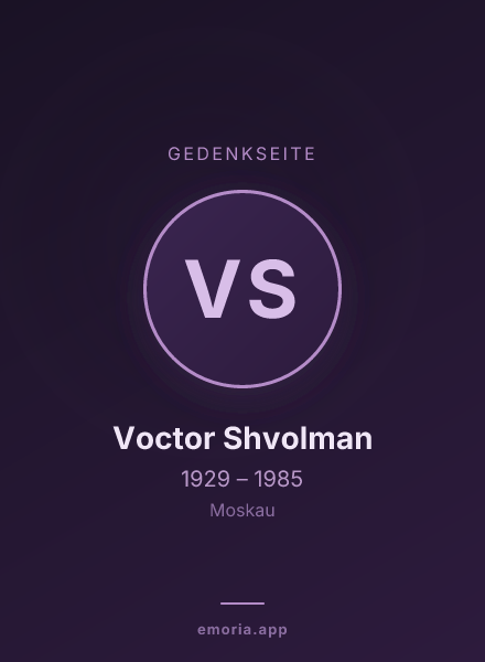 Gedenkportrait von Voctor Shvolman