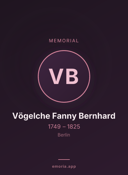 Memorial portrait of Vögelche Fanny Bernhard