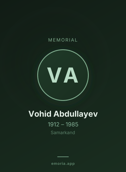 Memorial portrait of Vohid Abdullayev